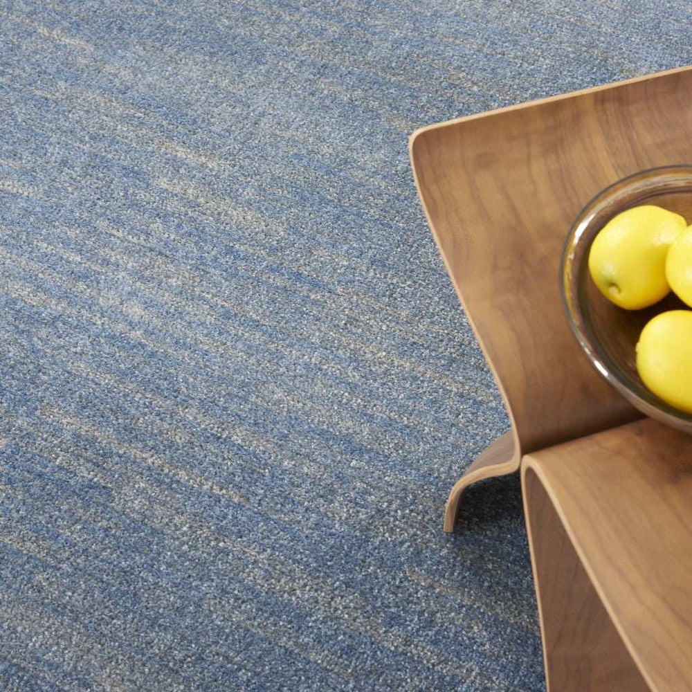8' X 8' Blue And Grey Round Striped Non Skid Indoor Outdoor Area Rug - Homeroots - Flyclothing LLC