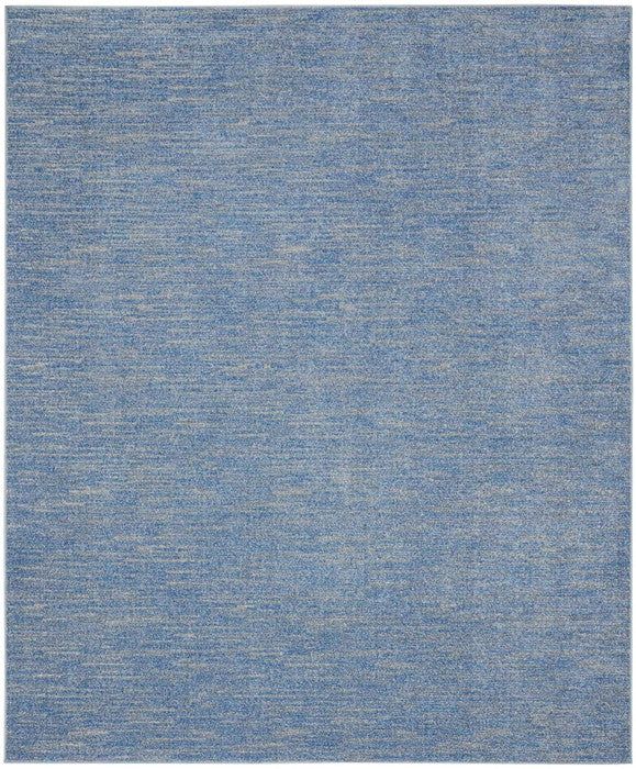8' X 10' Blue And Grey Striped Non Skid Indoor Outdoor Area Rug - Homeroots