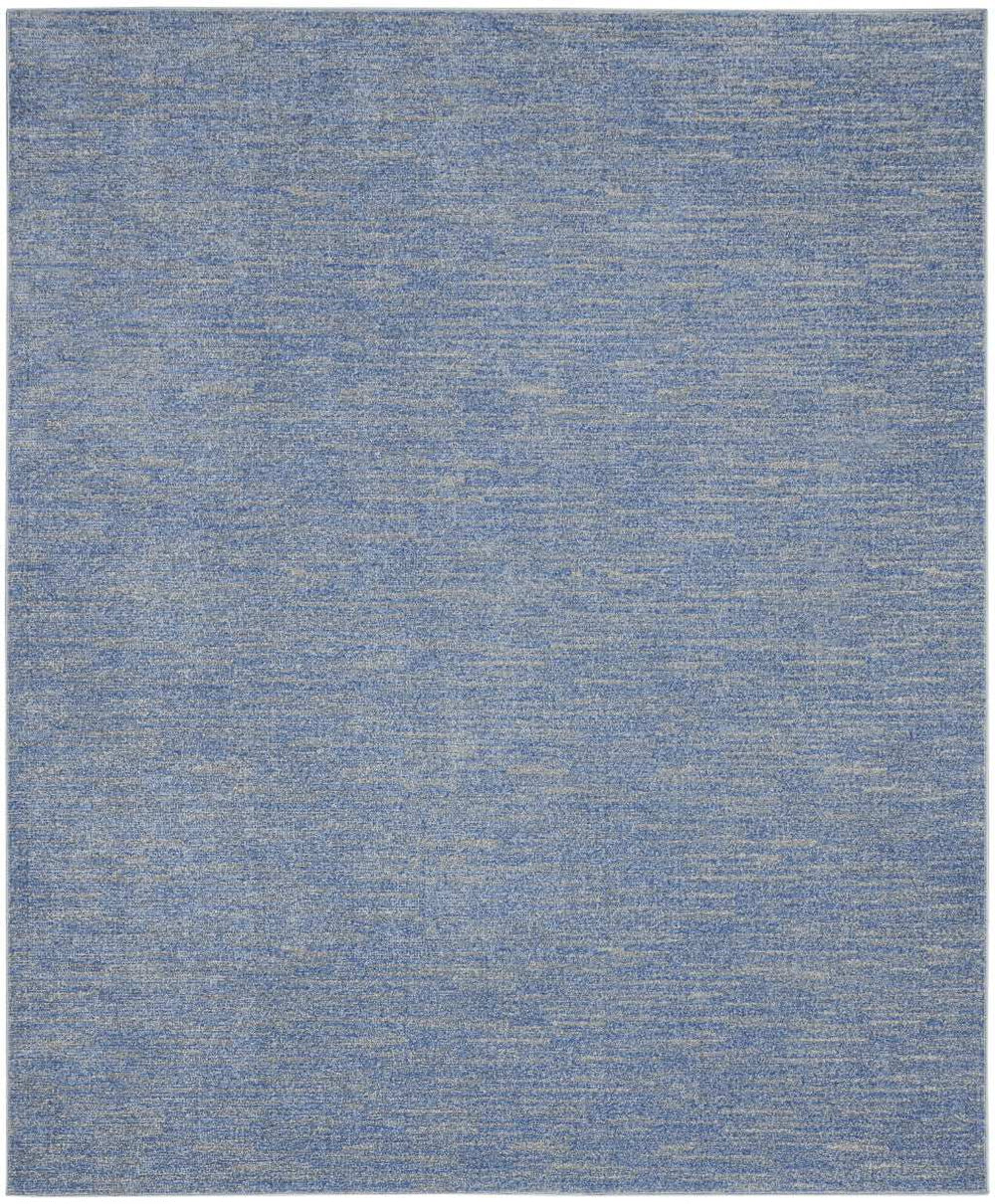 8' X 10' Blue And Grey Striped Non Skid Indoor Outdoor Area Rug - Homeroots - Flyclothing LLC