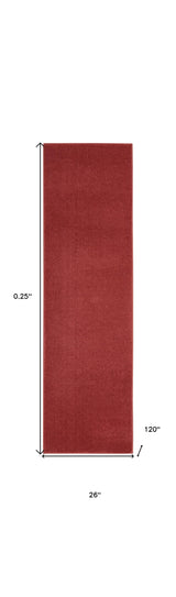 2' X 10' Brick Red Non Skid Indoor Outdoor Runner Rug - Homeroots - Flyclothing LLC