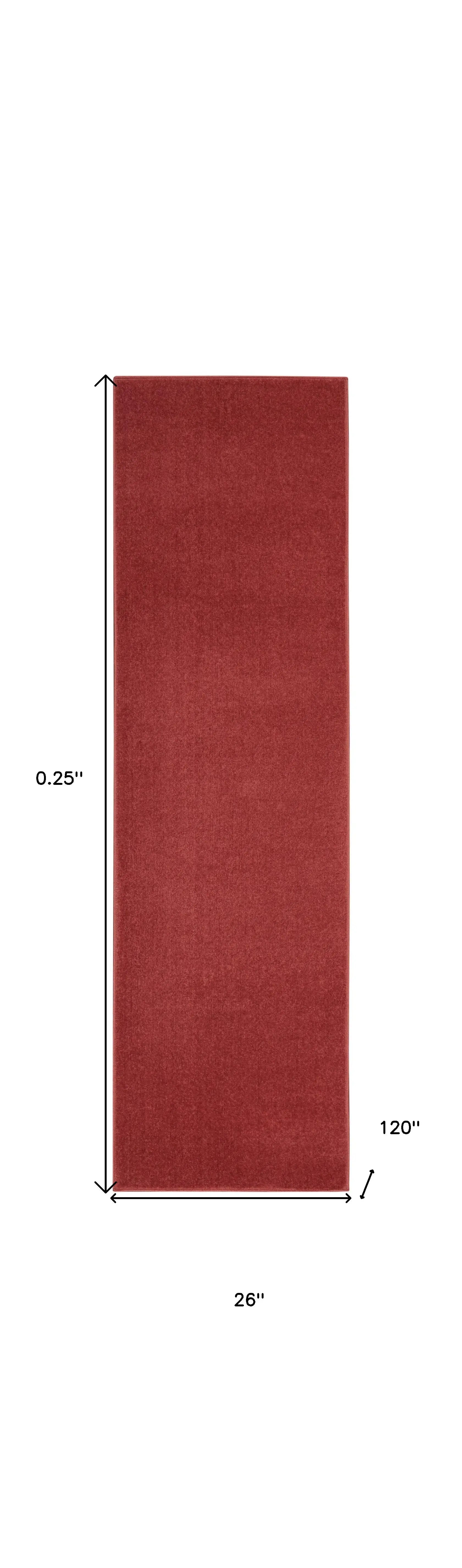 2' X 10' Brick Red Non Skid Indoor Outdoor Runner Rug - Homeroots - Flyclothing LLC