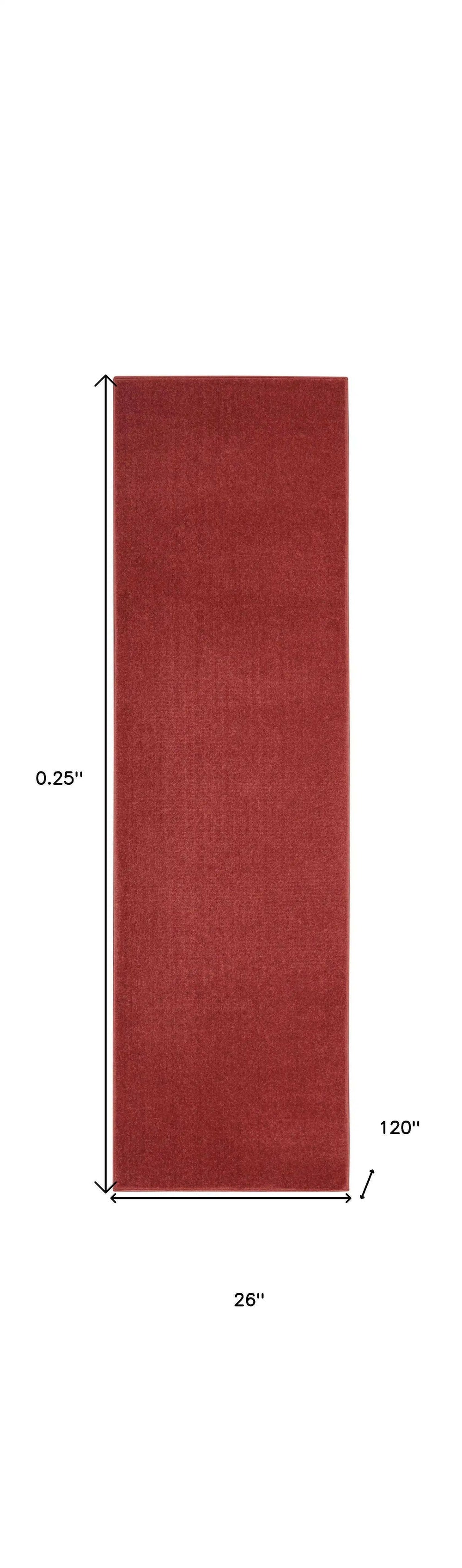 2' X 10' Brick Red Non Skid Indoor Outdoor Runner Rug - Homeroots - Flyclothing LLC