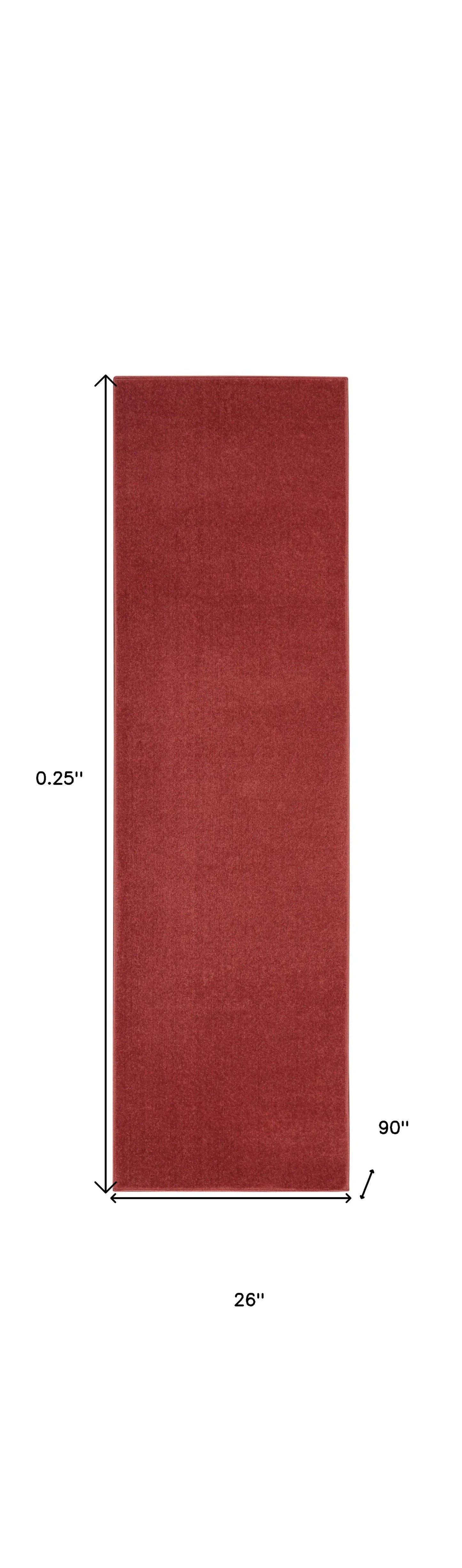 2' X 8' Brick Red Non Skid Indoor Outdoor Runner Rug - Homeroots - Flyclothing LLC