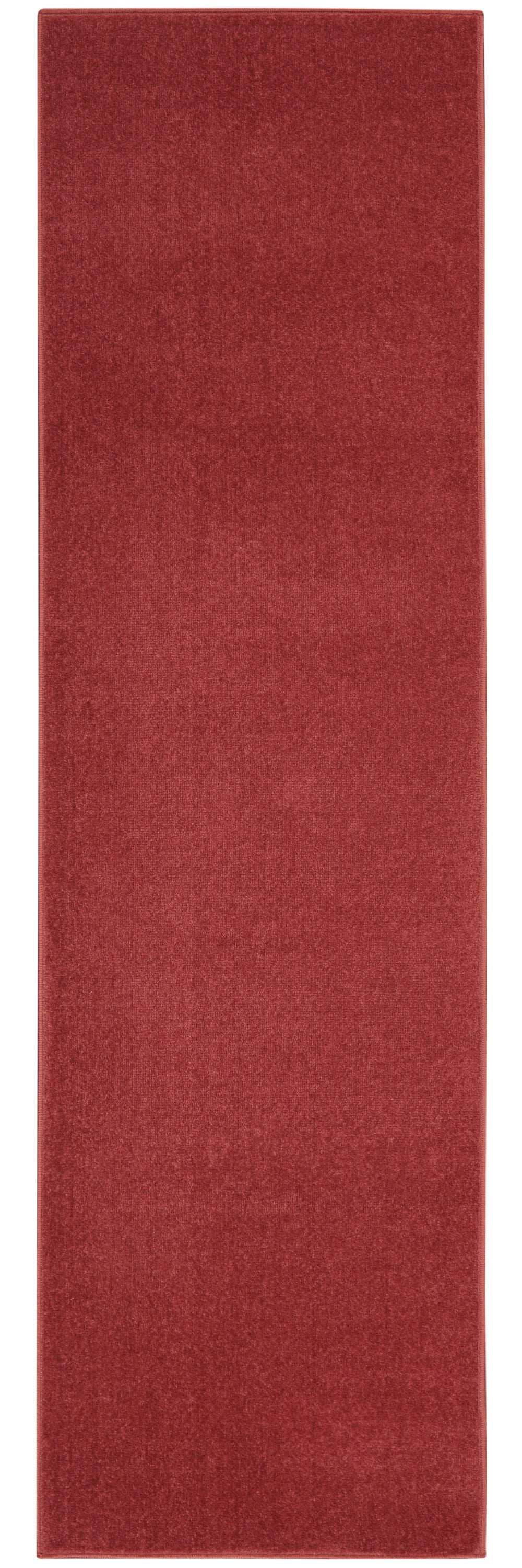 2' X 8' Brick Red Non Skid Indoor Outdoor Runner Rug - Homeroots - Flyclothing LLC