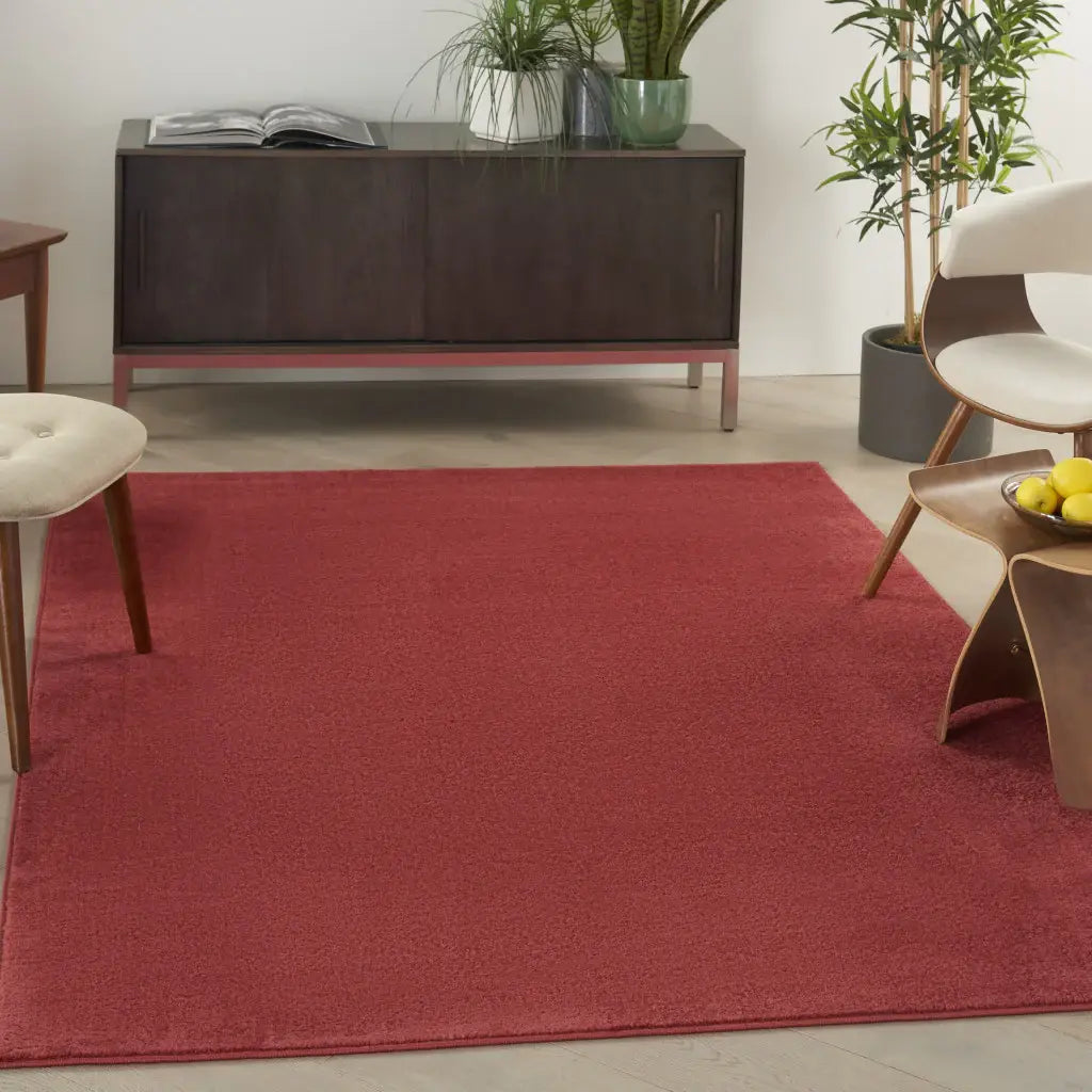 6' X 9' Brick Red Stain Resistant Indoor Outdoor Area Rug - Homeroots - Flyclothing LLC