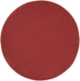 8' X 8' Brick Red Round Non Skid Indoor Outdoor Area Rug - Homeroots - Flyclothing LLC
