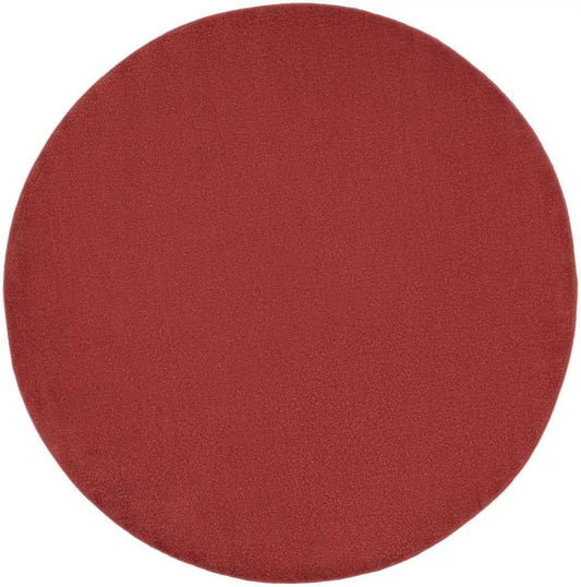 8' X 8' Brick Red Round Non Skid Indoor Outdoor Area Rug - Homeroots - Flyclothing LLC