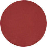 8' X 8' Brick Red Round Non Skid Indoor Outdoor Area Rug - Homeroots
