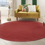 8' X 8' Brick Red Round Non Skid Indoor Outdoor Area Rug - Homeroots - Flyclothing LLC