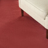8' X 8' Brick Red Round Non Skid Indoor Outdoor Area Rug - Homeroots