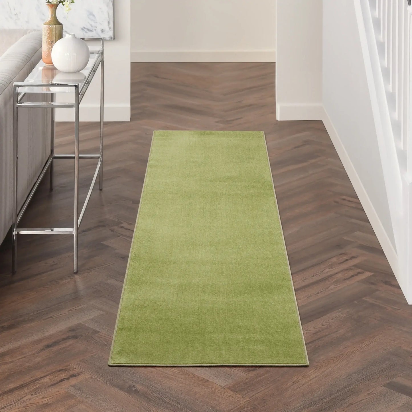 2' X 6' Green Non Skid Indoor Outdoor Runner Rug - Homeroots - Flyclothing LLC
