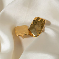 18K Gold-Plated Square Earrings - Trendsi