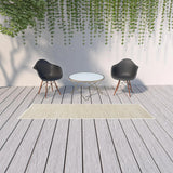 2' X 10' Ivory And Beige Non Skid Indoor Outdoor Runner Rug - Homeroots