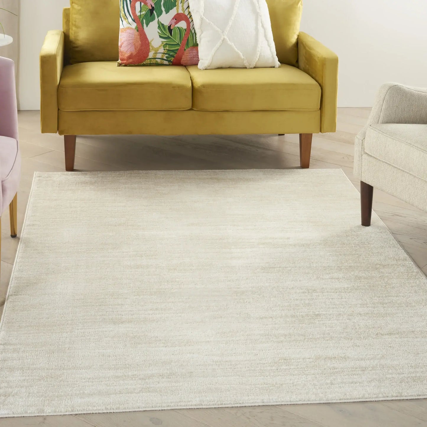 5' X 7' Ivory And Beige Non Skid Indoor Outdoor Area Rug - Homeroots - Flyclothing LLC