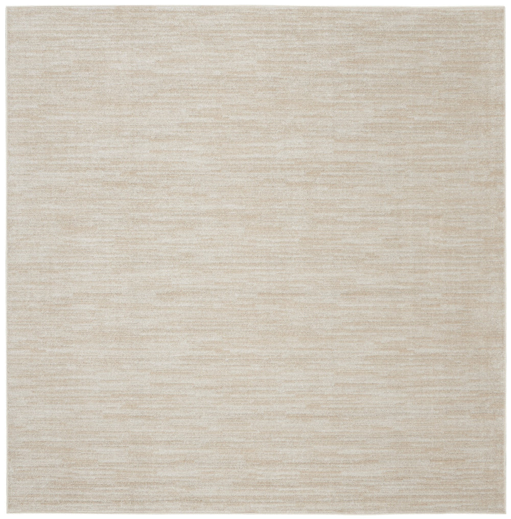 7' X 7' Ivory And Beige Square Non Skid Indoor Outdoor Area Rug