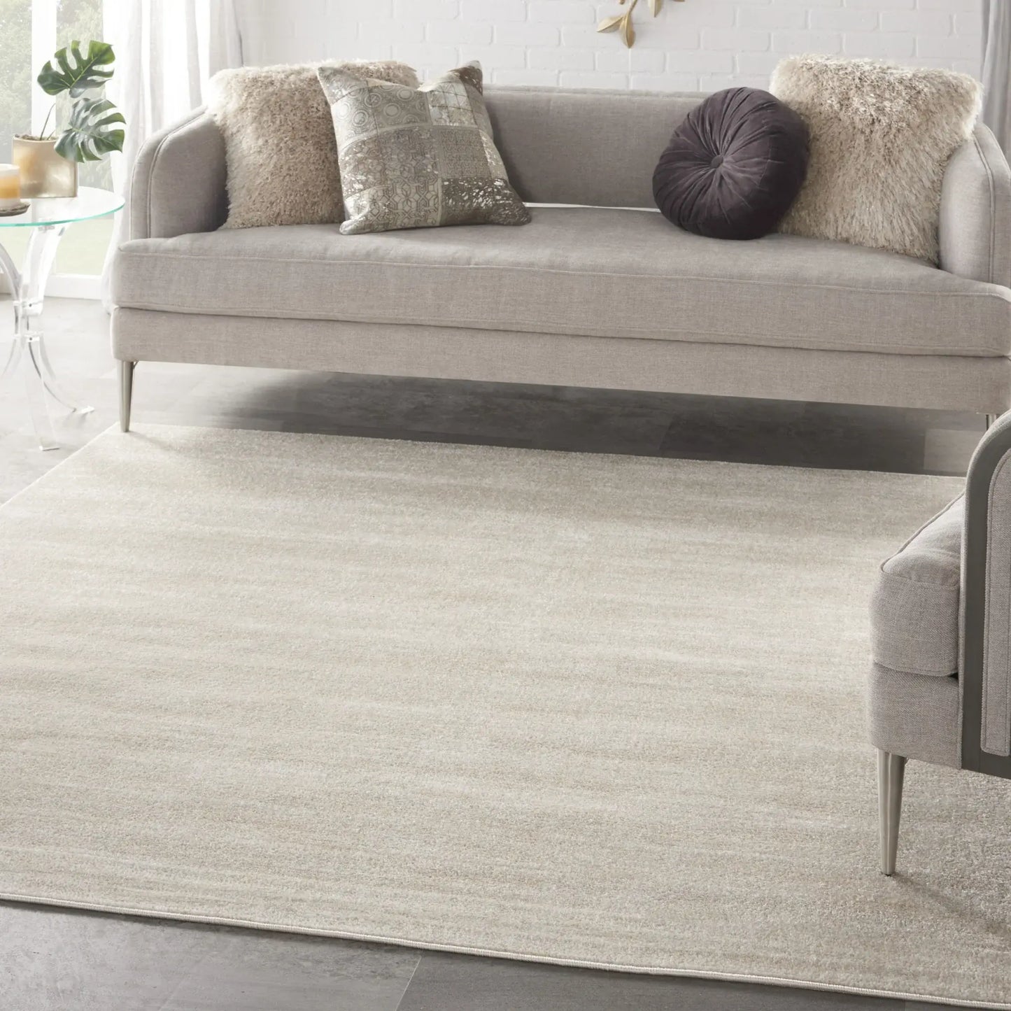 7' X 7' Ivory And Beige Square Non Skid Indoor Outdoor Area Rug - Homeroots - Flyclothing LLC