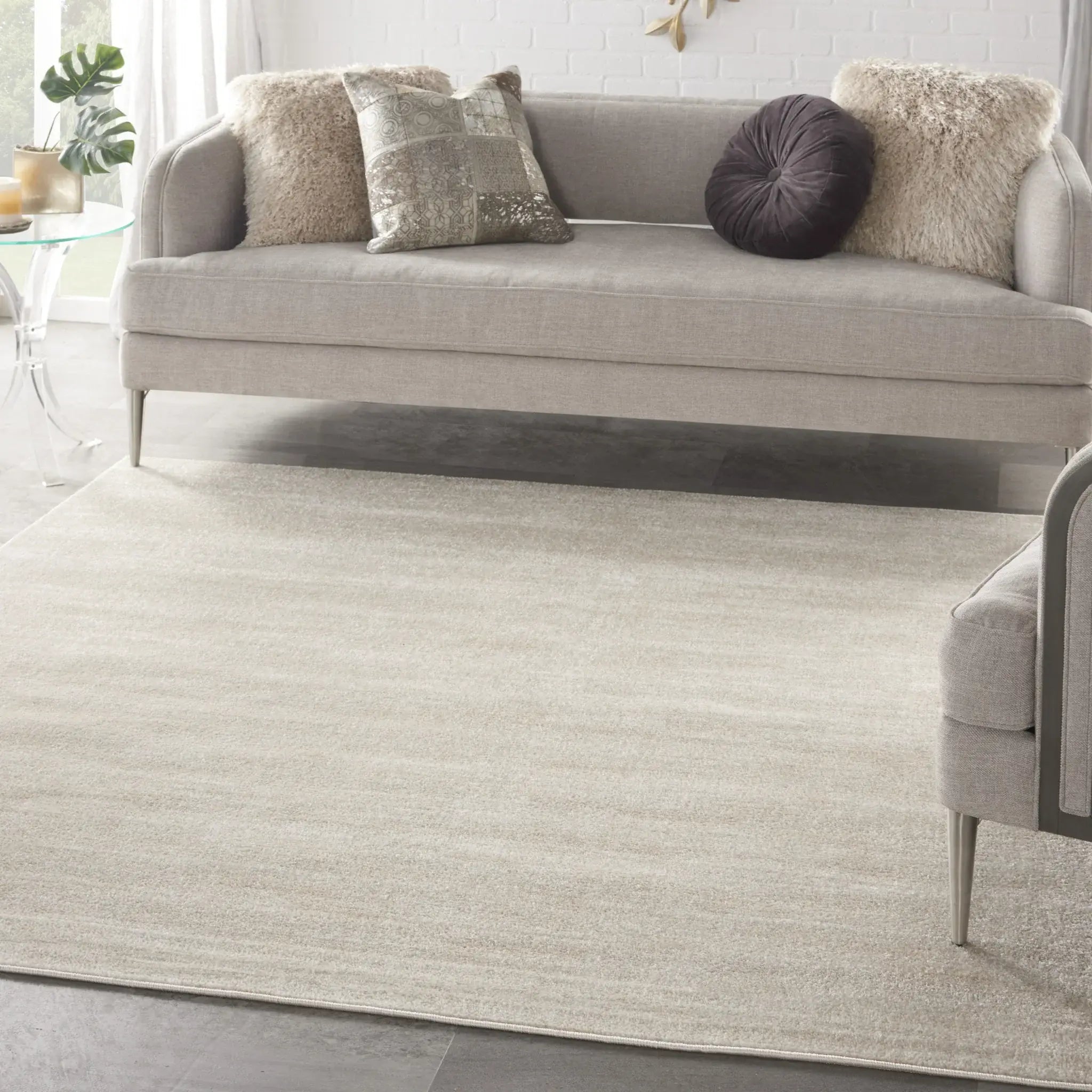 7' X 7' Ivory And Beige Square Non Skid Indoor Outdoor Area Rug - Homeroots - Flyclothing LLC
