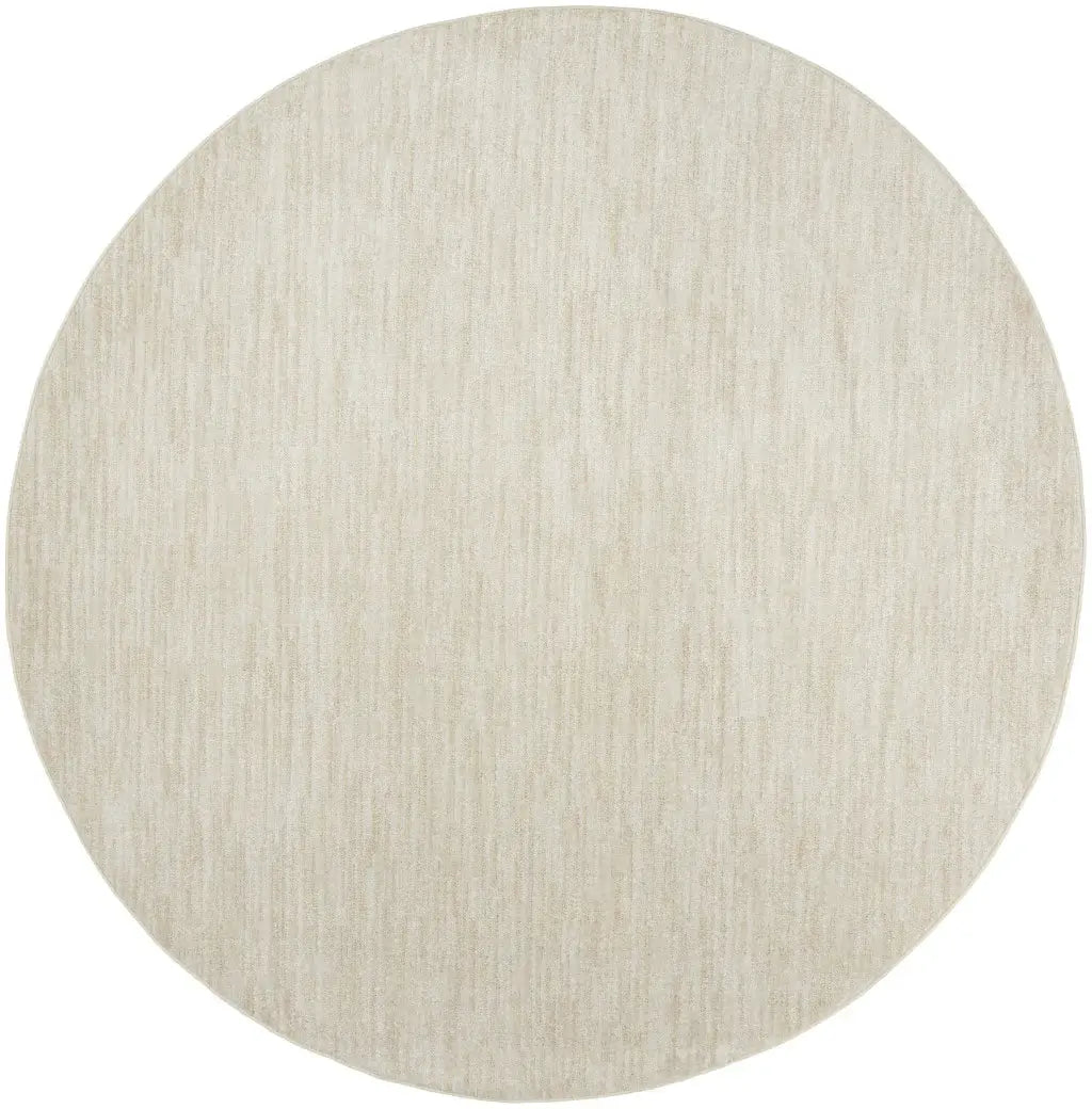 8' X 8' Ivory And Beige Round Non Skid Indoor Outdoor Area Rug - Homeroots - Flyclothing LLC