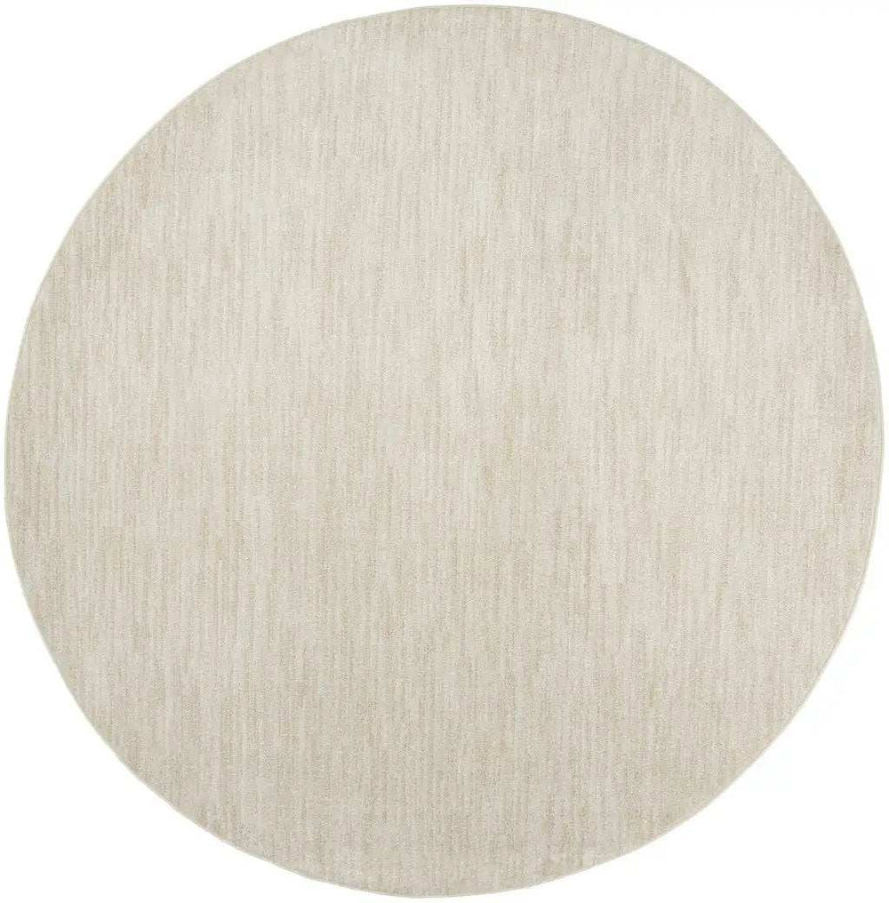 8' X 8' Ivory And Beige Round Non Skid Indoor Outdoor Area Rug - Homeroots - Flyclothing LLC