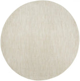 8' X 8' Ivory And Beige Round Non Skid Indoor Outdoor Area Rug - Homeroots