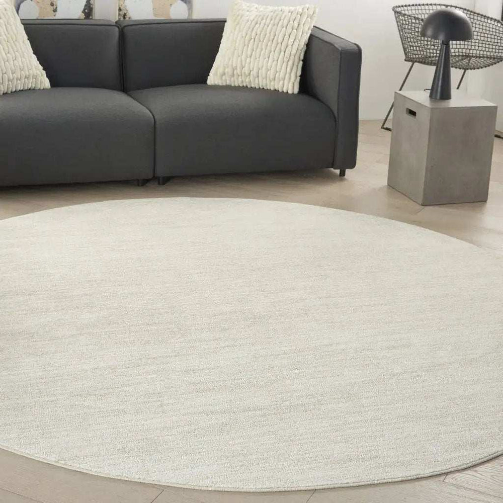 8' X 8' Ivory And Beige Round Non Skid Indoor Outdoor Area Rug - Homeroots - Flyclothing LLC
