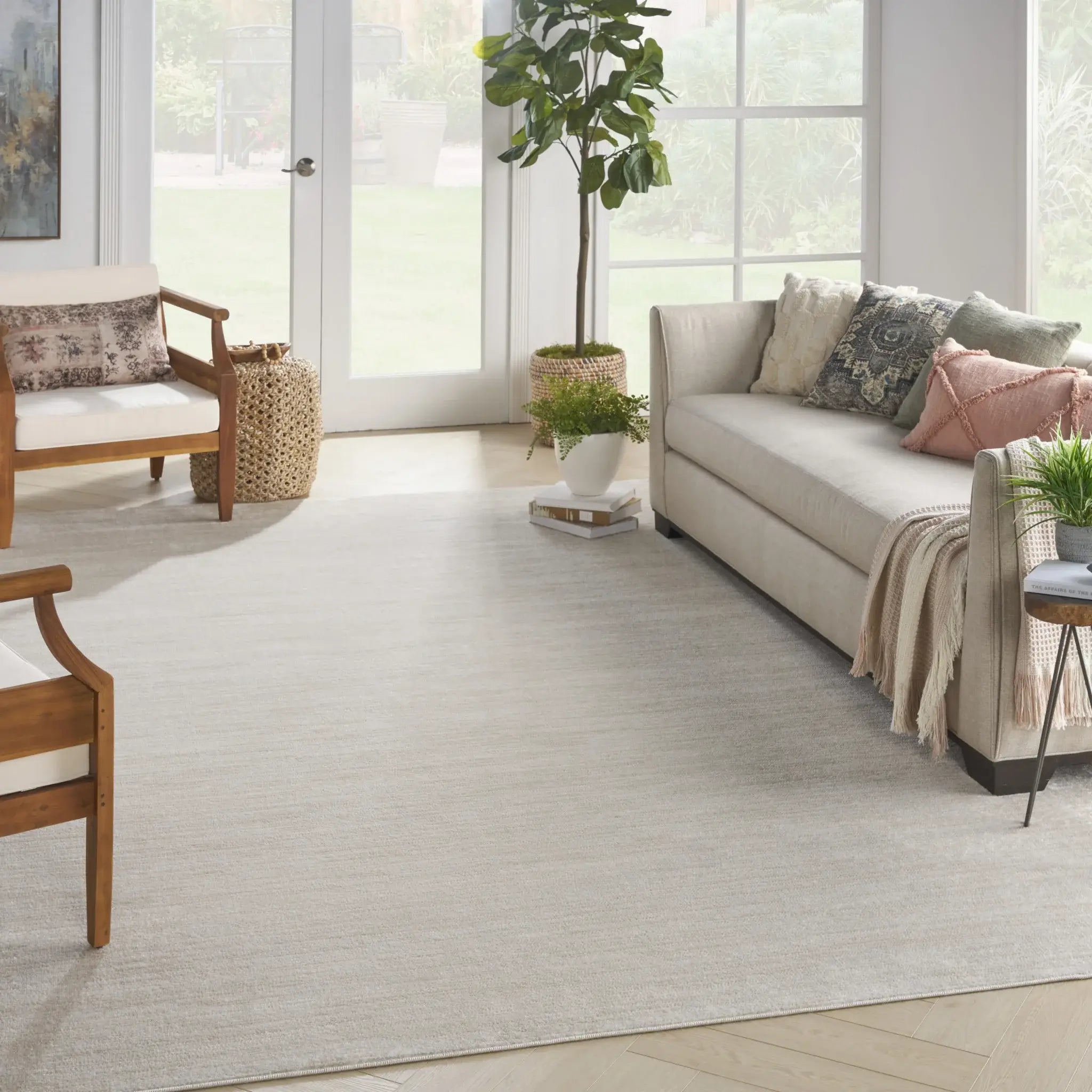 9' X 12' Ivory And Beige Non Skid Indoor Outdoor Area Rug - Homeroots - Flyclothing LLC