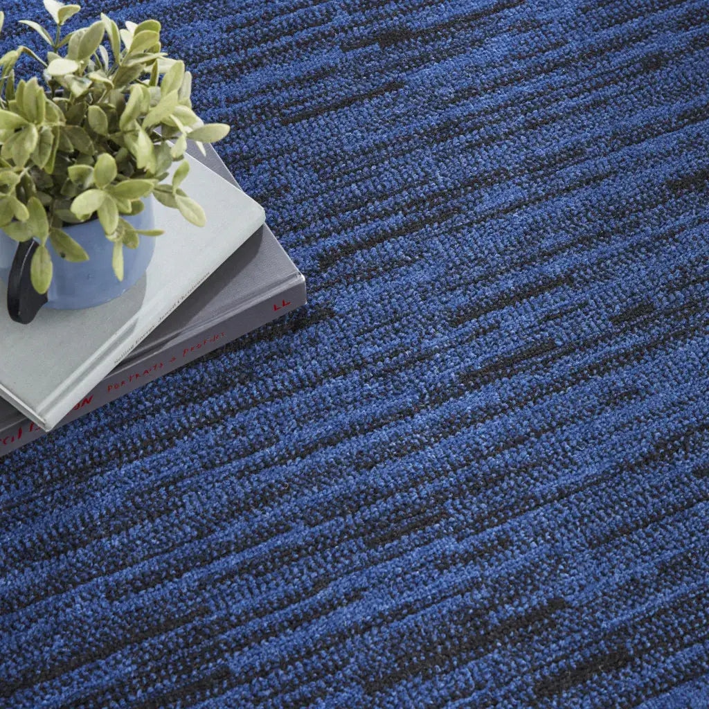 10' X 14' Midnight Blue Stain Resistant Indoor Outdoor Area Rug - Homeroots - Flyclothing LLC