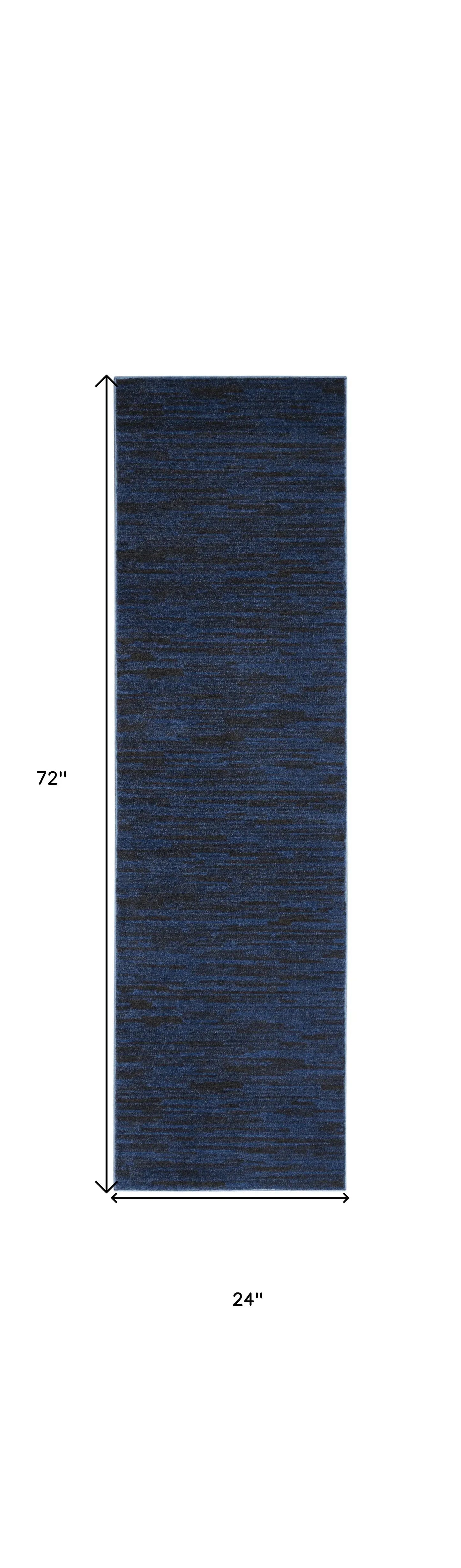 6' Midnight Blue Stain Resistant Indoor Outdoor Runner Rug - Homeroots - Flyclothing LLC