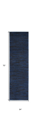 6' Midnight Blue Stain Resistant Indoor Outdoor Runner Rug - Homeroots - Flyclothing LLC