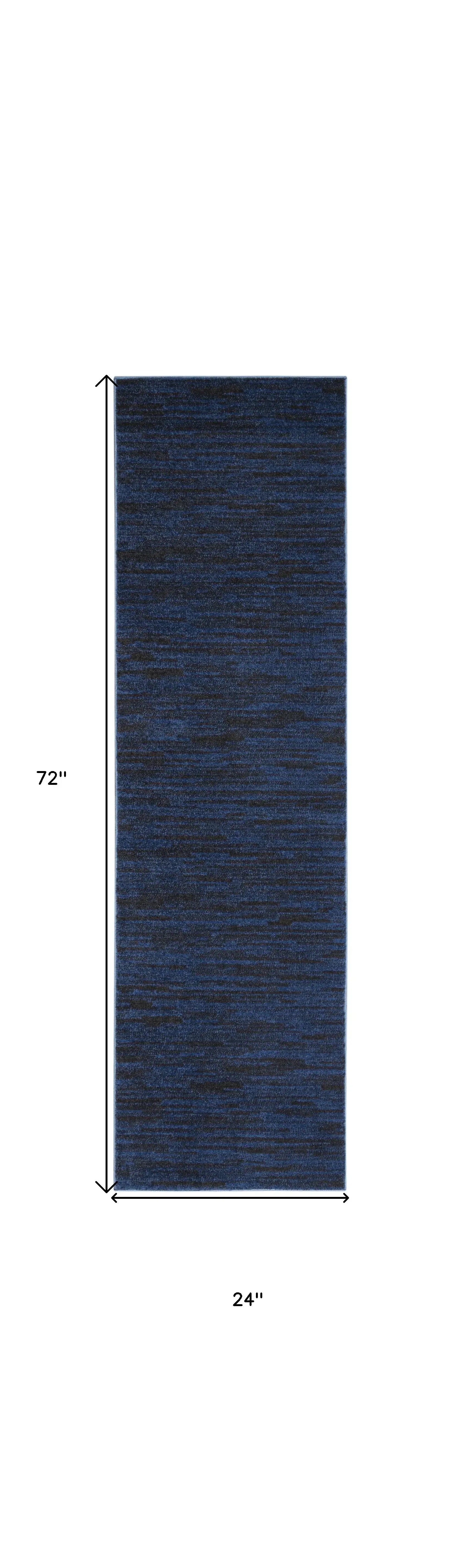 6' Midnight Blue Stain Resistant Indoor Outdoor Runner Rug - Homeroots - Flyclothing LLC