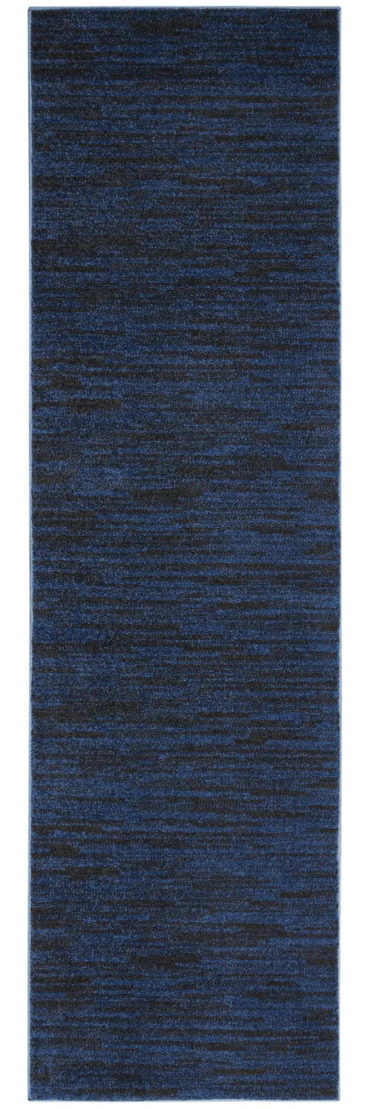 10' Midnight Blue Indoor Outdoor Runner Rug - Homeroots - Flyclothing LLC