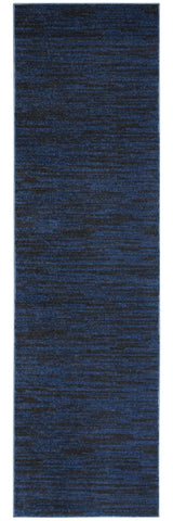 8' Midnight Blue Indoor Outdoor Runner Rug - Homeroots - Flyclothing LLC