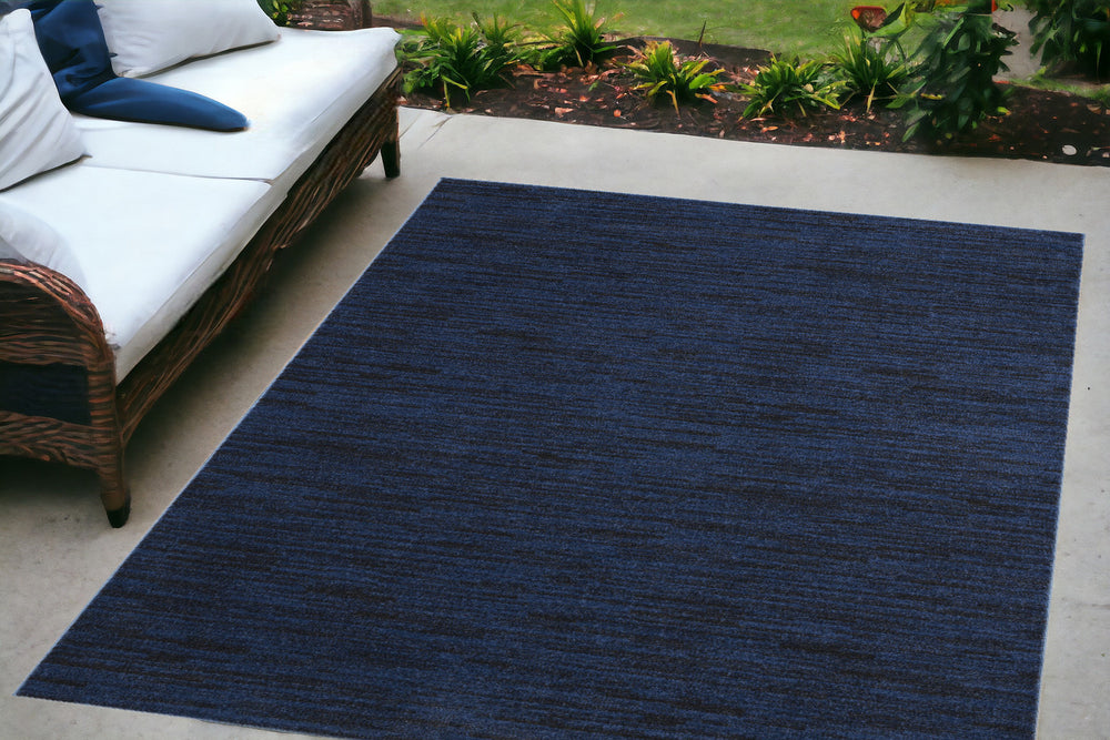 4' X 6' Midnight Blue Stain Resistant Indoor Outdoor Area Rug - Homeroots