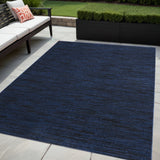 5' X 7' Midnight Blue Stain Resistant Indoor Outdoor Area Rug - Homeroots