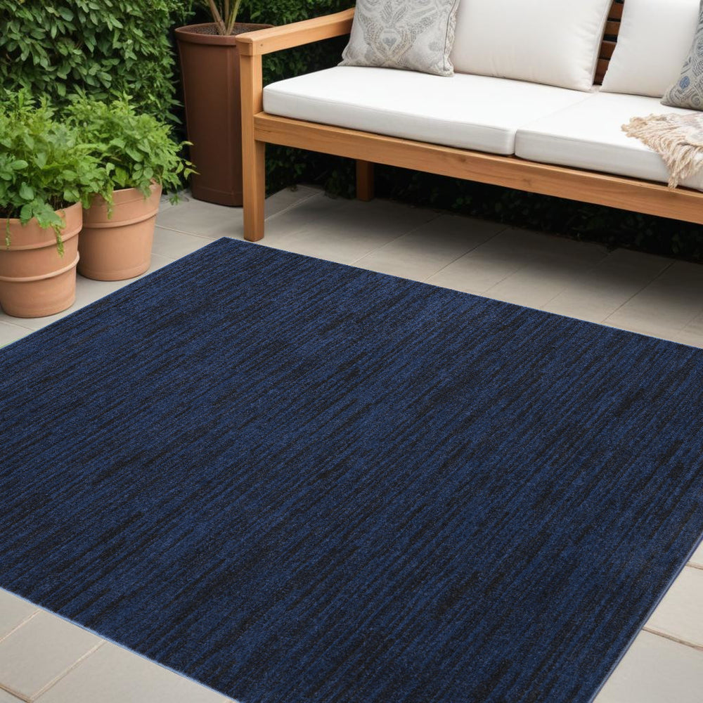 7' Midnight Blue Square Indoor Outdoor Area Rug - Homeroots