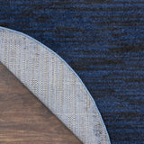 8' Midnight Blue Round Stain Resistant Indoor Outdoor Area Rug - Homeroots - Flyclothing LLC