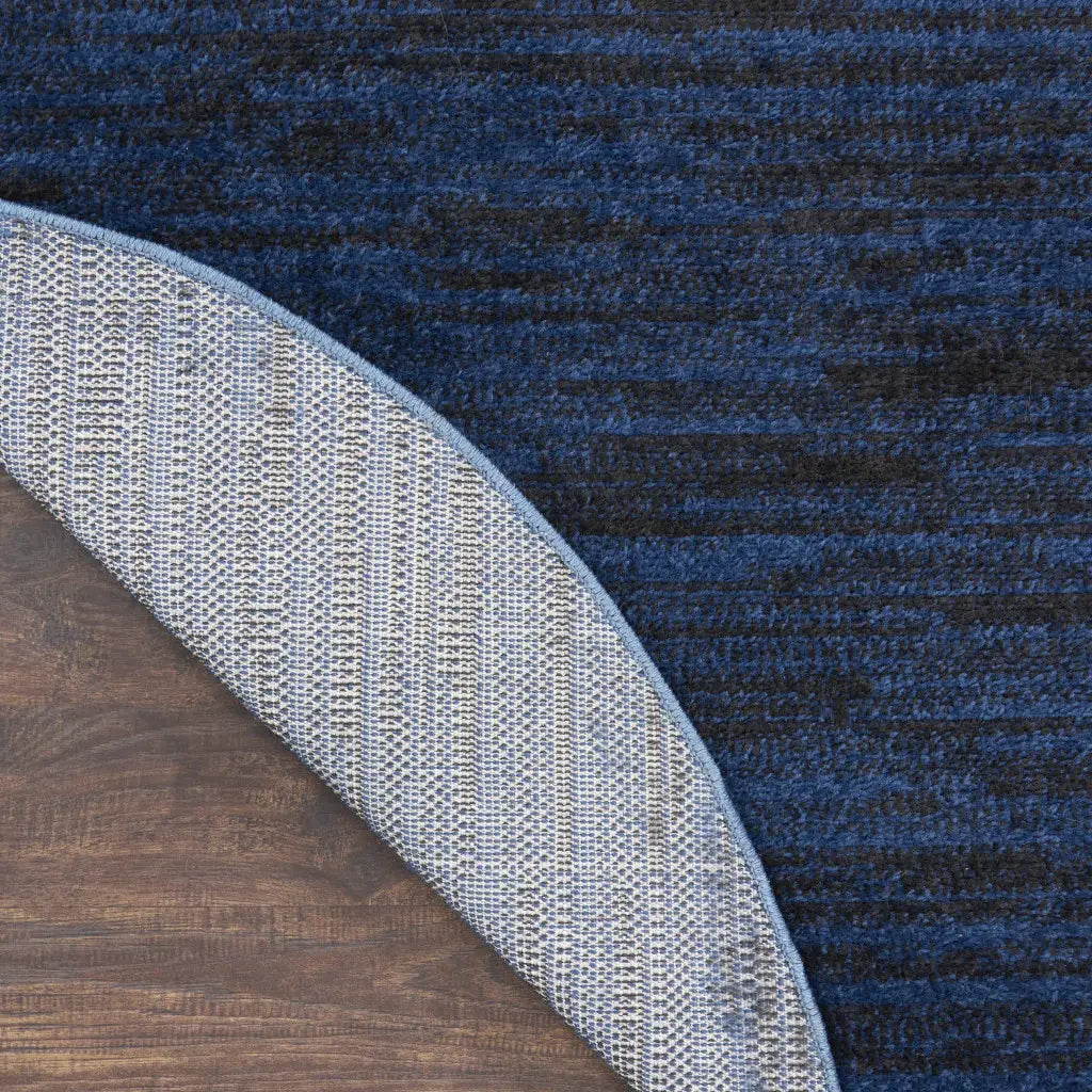 8' Midnight Blue Round Stain Resistant Indoor Outdoor Area Rug - Homeroots - Flyclothing LLC