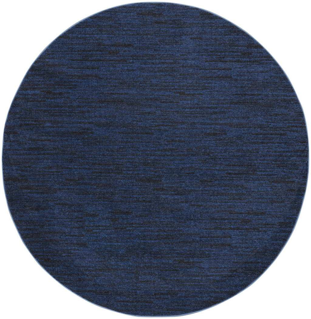 8' Midnight Blue Round Stain Resistant Indoor Outdoor Area Rug - Homeroots - Flyclothing LLC