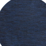 8' Midnight Blue Round Stain Resistant Indoor Outdoor Area Rug - Homeroots