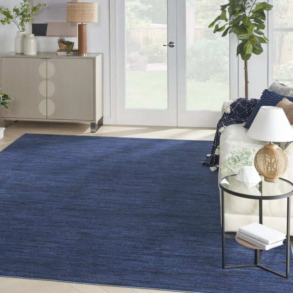 9' X 12' Midnight Blue Stain Resistant Indoor Outdoor Area Rug - Homeroots - Flyclothing LLC