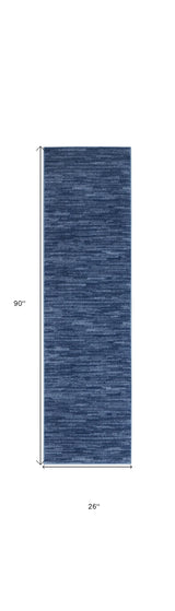 8' Blue Non Skid Indoor Outdoor Runner Rug - Homeroots - Flyclothing LLC