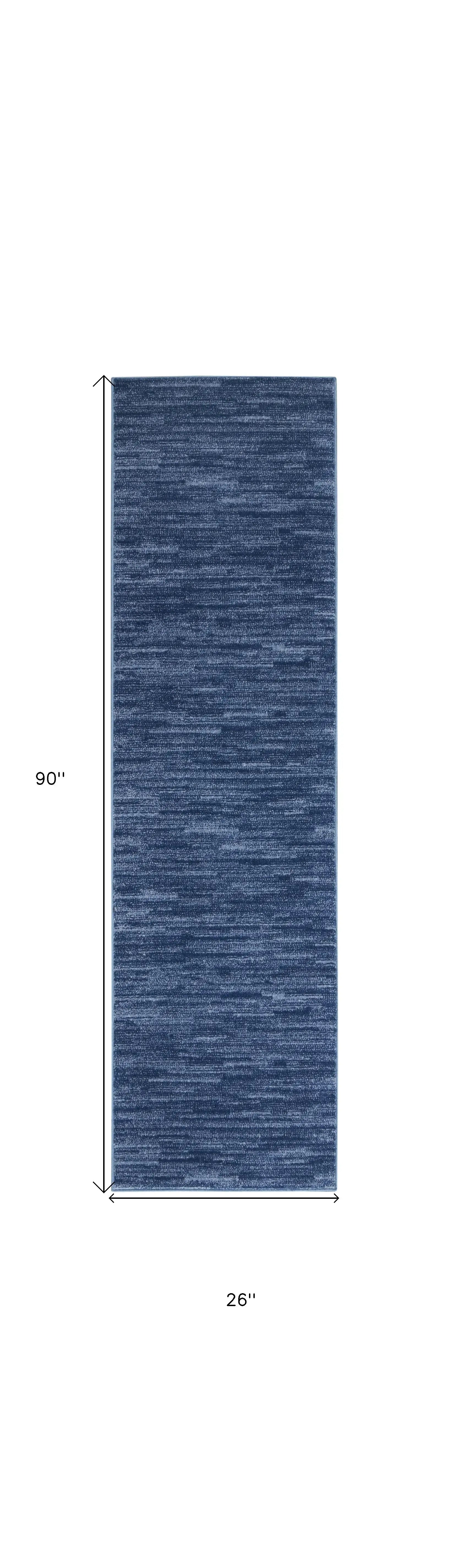 8' Blue Non Skid Indoor Outdoor Runner Rug - Homeroots - Flyclothing LLC