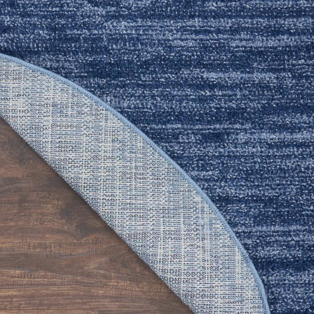 4' Blue Round Non Skid Indoor Outdoor Area Rug - Homeroots - Flyclothing LLC