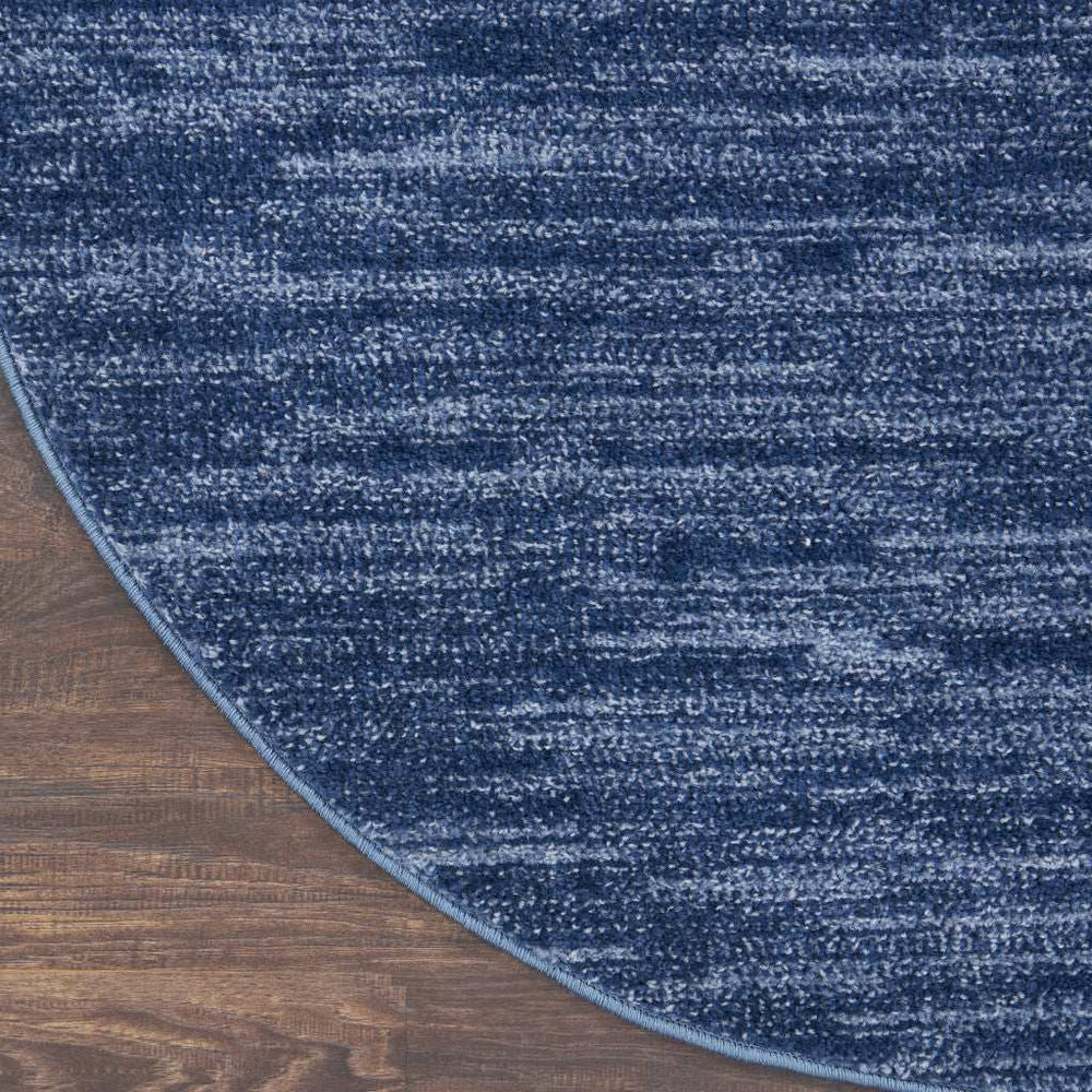 4' Blue Round Non Skid Indoor Outdoor Area Rug - Homeroots - Flyclothing LLC