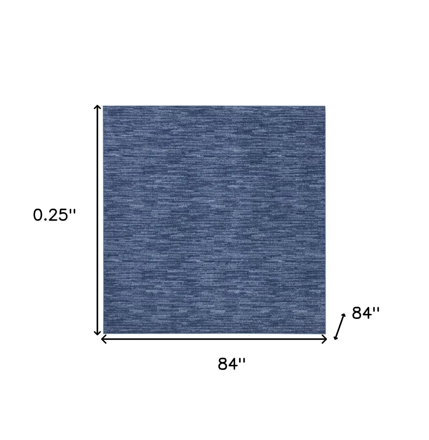 7' Square Blue Stain Resistant Indoor Outdoor Area Rug - Homeroots - Flyclothing LLC