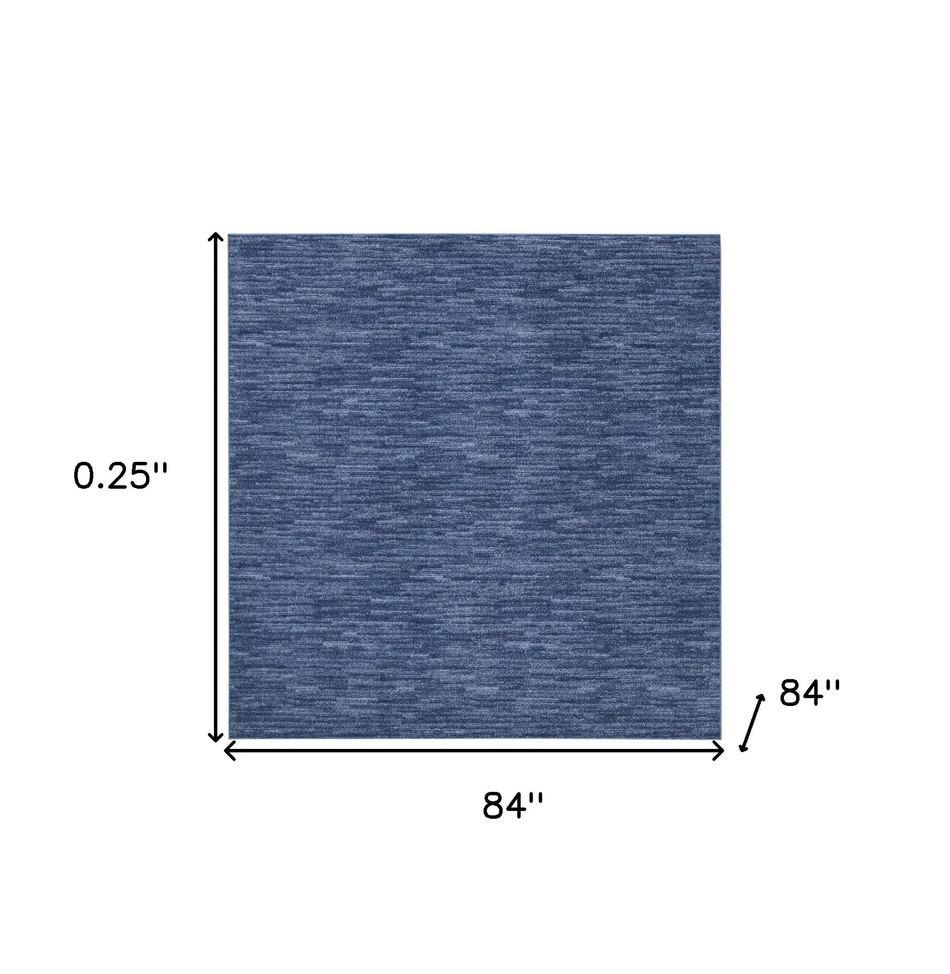 7' Square Blue Stain Resistant Indoor Outdoor Area Rug - Homeroots - Flyclothing LLC