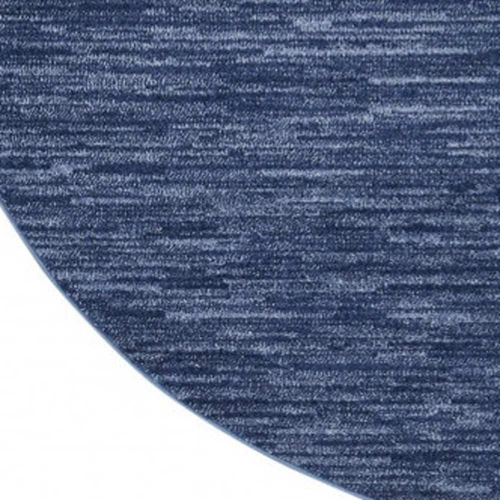 8' Blue Round Non Skid Indoor Outdoor Area Rug - Homeroots - Flyclothing LLC