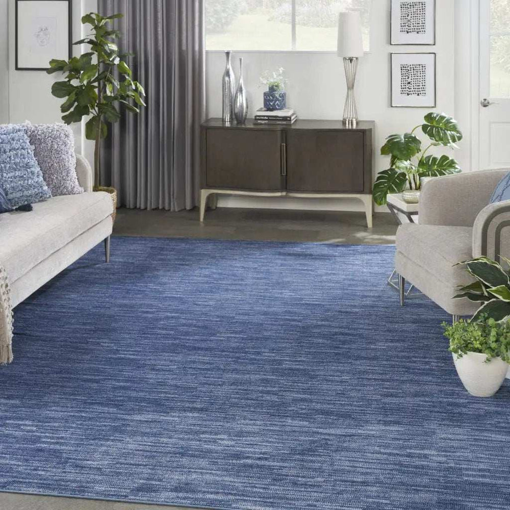 9' X 12' Navy Blue Non Skid Indoor Outdoor Area Rug - Homeroots - Flyclothing LLC