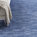 9' X 12' Navy Blue Non Skid Indoor Outdoor Area Rug - Homeroots