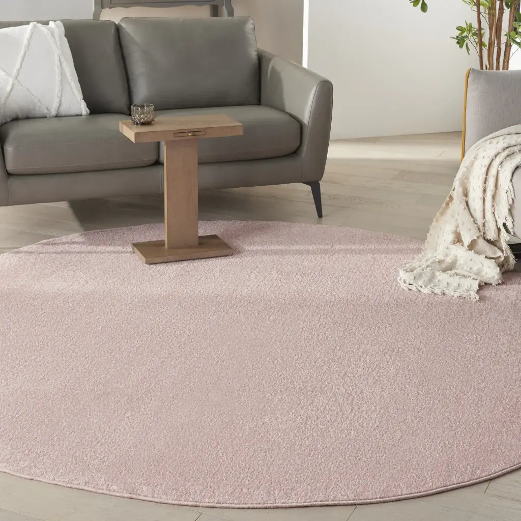 8' X 8' Pink Round Non Skid Indoor Outdoor Area Rug - Homeroots - Flyclothing LLC